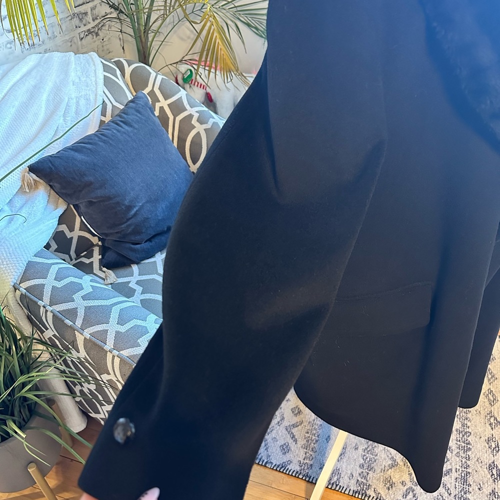 VTG Companion Wool Outercoat w/faux fur collar and faux & lining. Men’s XL Blk - Picture 4 of 14